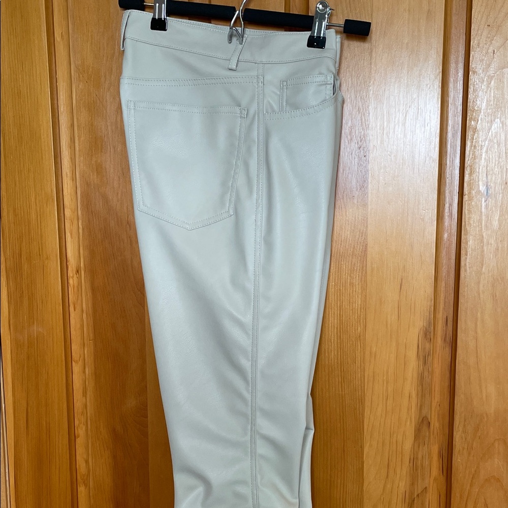 28.  HOST PICK 🤍 Beautyful Cream Straight Leg Pants False Butter Leather